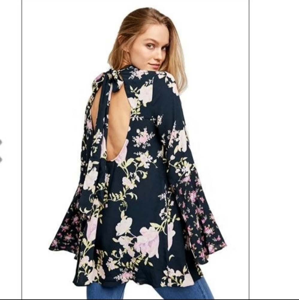 Free People MIDNIGHT COMBO floral blouse /dress